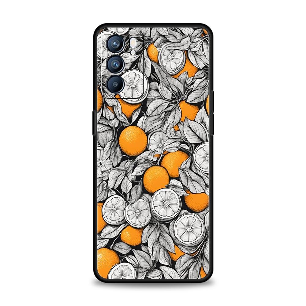 Летний чехол для телефона с принтом лимона и свежих фруктов Для Oppo Reno 13 12 11 10 7 F Find X5 X6 A98 A80 A79 A78 A57 A54 A31 A17 Pro Мягкий ТПУ