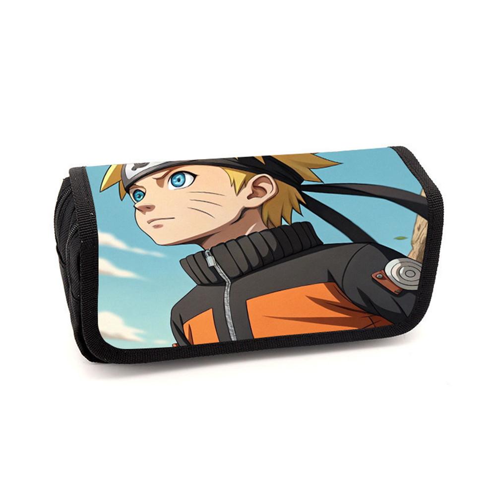 Мультяшный пенал NARUTO Двухъярусный пенал-раскладушка Легкие канцелярские принадлежности для мальчиков и девочек от 6 до 10 лет Школьное ежедневное использование