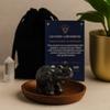 Labradorite Larvikite Elephant Figurine 50x35x25mm