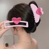 Новые розовые заколки-крабы для волос в форме сердца большого размера для женщин и девочек, милые аксессуары для волос, заколка-краб в форме прямоугольника
