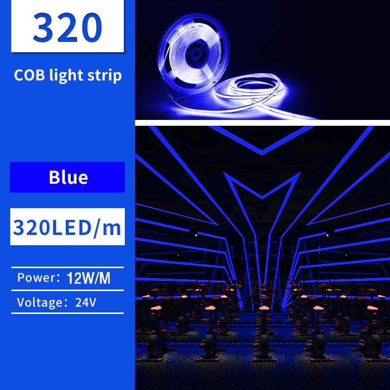5 м/10 м/лот FCOB светодиодная лента высокой плотности гибкая COB DC24V RA90 синяя красная зеленая розовая 3000K 4000K 6000K светодиодная лента для украшения