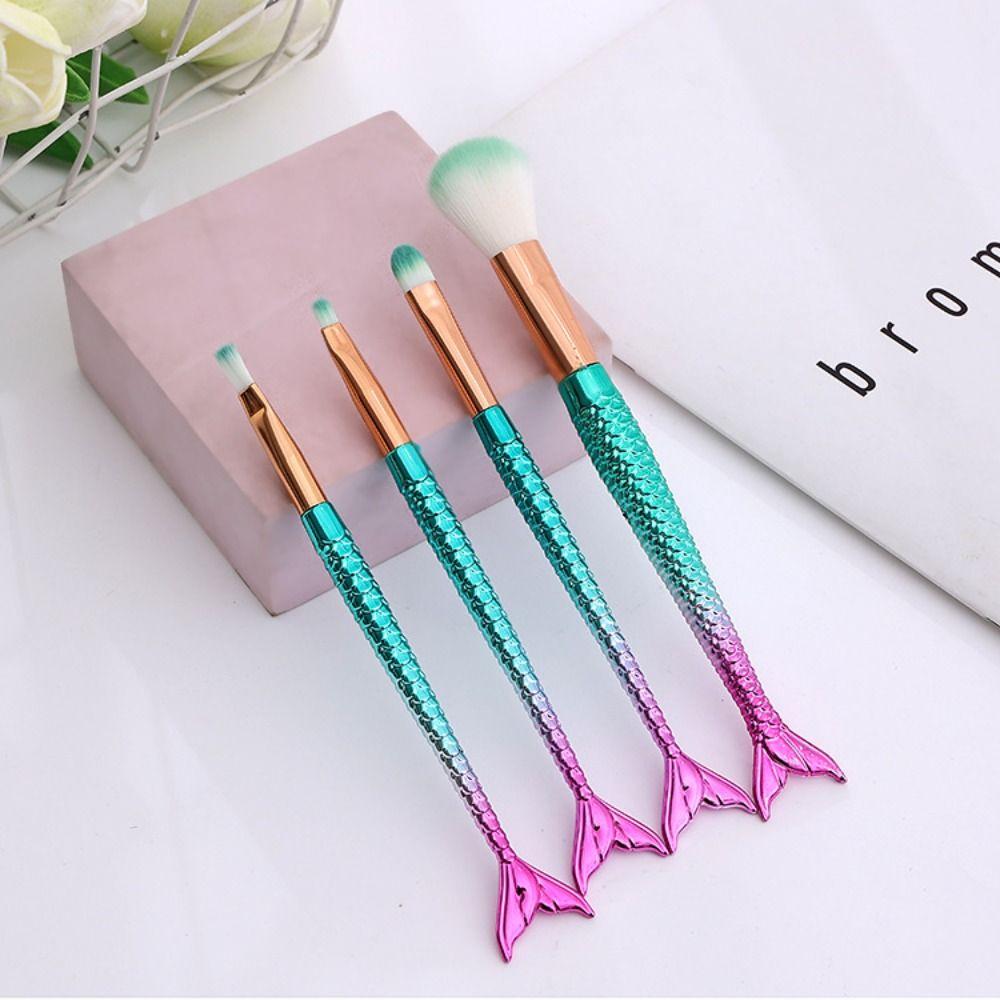4pcs/set Soft Fiber Mermaid makeup brush Eye Shadow Brush Cosmetic Brush Kit Women