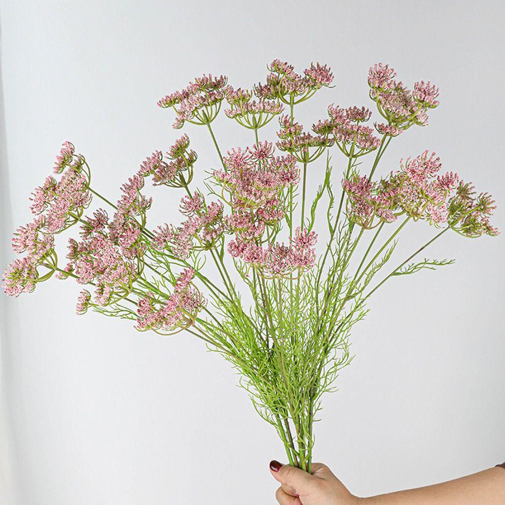 Beautiful Silk Fake Flowers 5 Head Simulated Green Plants Home Office Decor