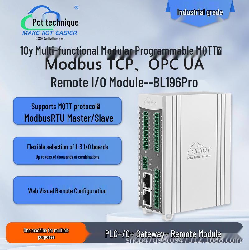 Barium Rhenium BL196Pro: MQTT & OPC UA Multi-Protocol Support, Replacing Traditional PLC, Gateway, and IO Networking.