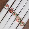 1PC Napkin Holder Christmas Tree Metal Wreath Napkin Ring Hollow Out Napkin Buckles Santa Claus Alloy Birthday Elk