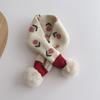 Jacquard Pattern Kids Winter Neckerchief Pompon Baby Girls Scarf Toddlers Warm Scarf  Outdoor Use