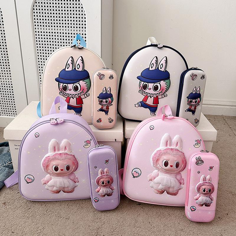 Детский школьный рюкзак Мультяшный рюкзак из ЭВА с жестким корпусом Labub для мальчиков и девочек Рюкзак большой вместимости