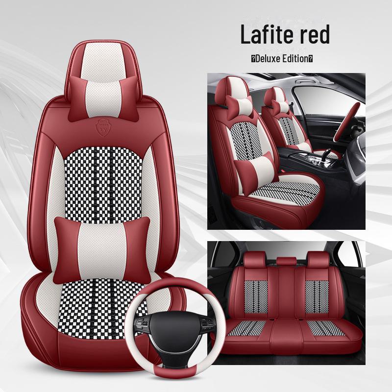 2023 Новая универсальная подушка для сиденья автомобиля из кожи наппа Ice Silk для всех сезонов