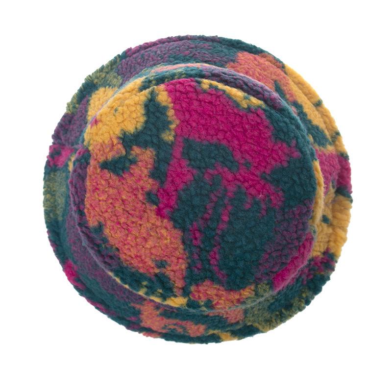 2023 Шапка-панама интернет-знаменитости женская осенне-зимняя граффити из овечьей шерсти шапка-панама для выхода в свет модный тренд