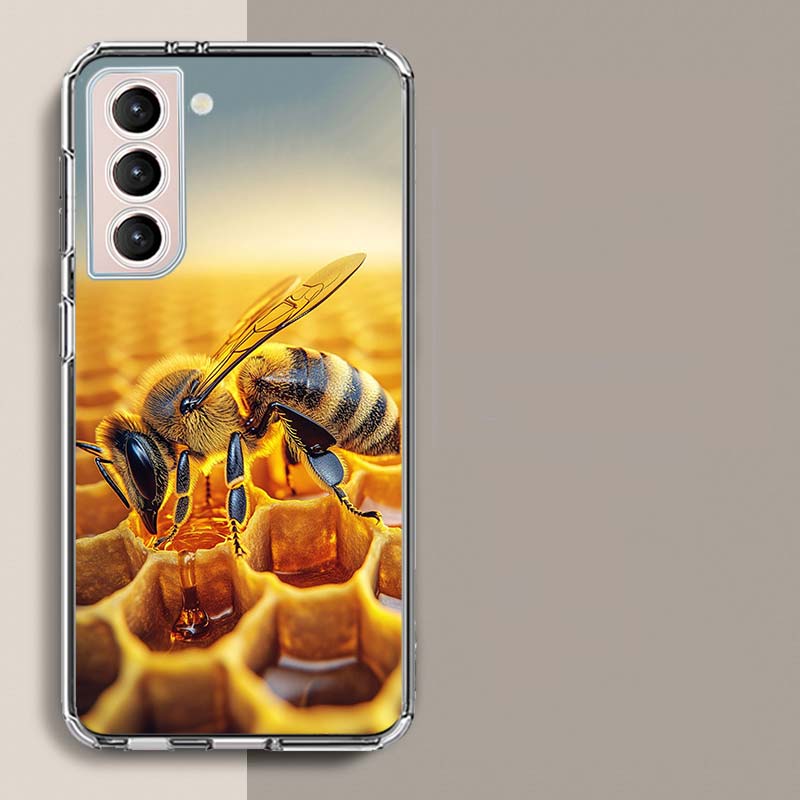 Пчелы и Мед в Сотовом Чехле Для Телефона Для Samsung A16 A26 A36 A56 A17 A15 A25 A35 A55 A14 A24 A34 A54 A04S A05S Galaxy Note