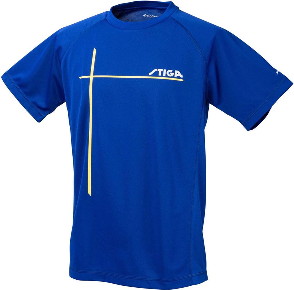 Stiga Official Table Tennis Uniform, Phiten Collaboration Shirt, Royal Blue, XO