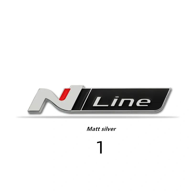 3d Metal N Line Logo Emblem Decal Front Grill Side Fender Rear Trunk Badge Sticker for i20 i30 Kona Elantra Tucson N Line Accessories