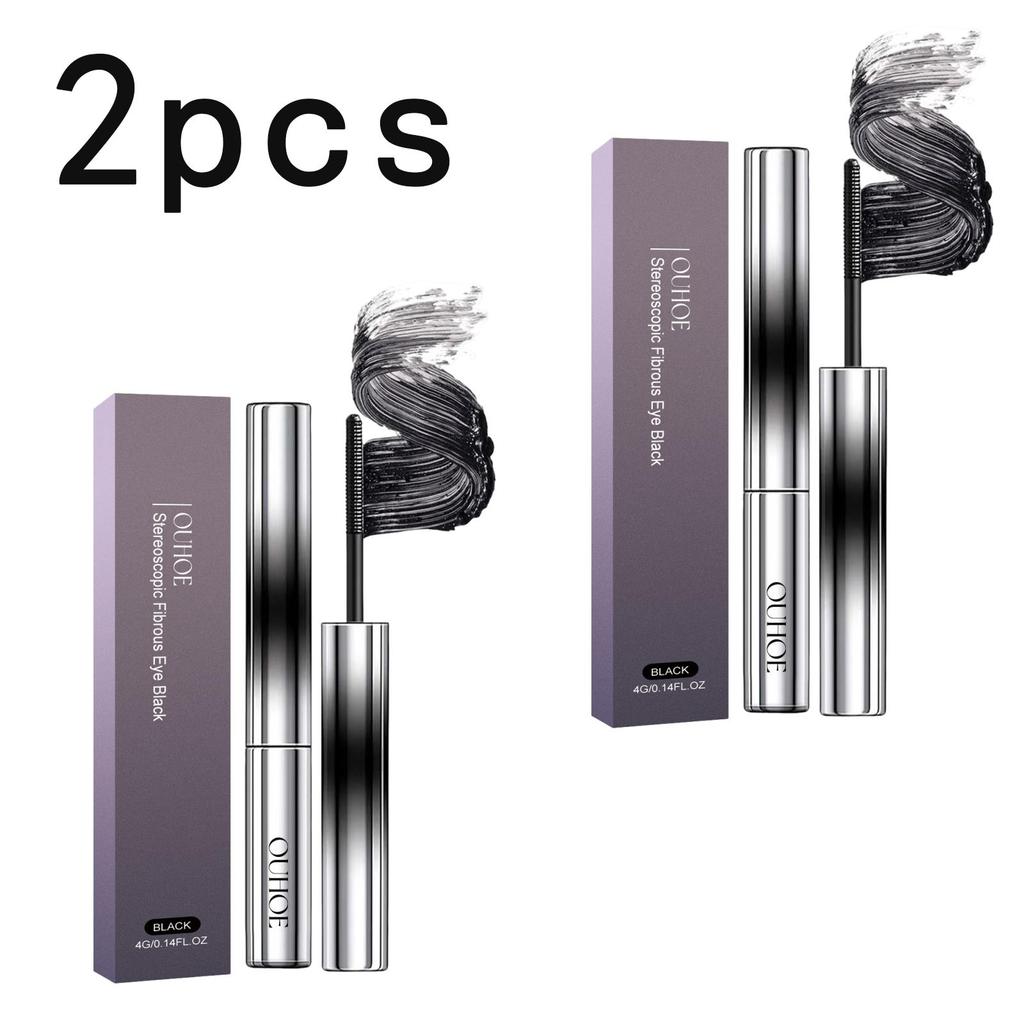 OUHOE Long-Lasting Curling Mascara - Volumizing & Lengthening Eyelashes, Waterproof Mascara, Smudge-Proof, Long-Lasting Waterproof Black Mascara 4g