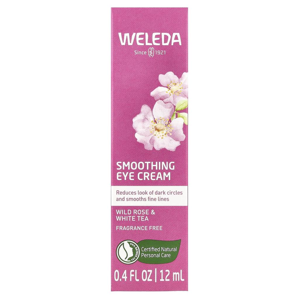 Weleda Smoothing Eye Cream, Wild Rose & White Tea, Fragrance Free, 12ml (0.4 Fl Oz)