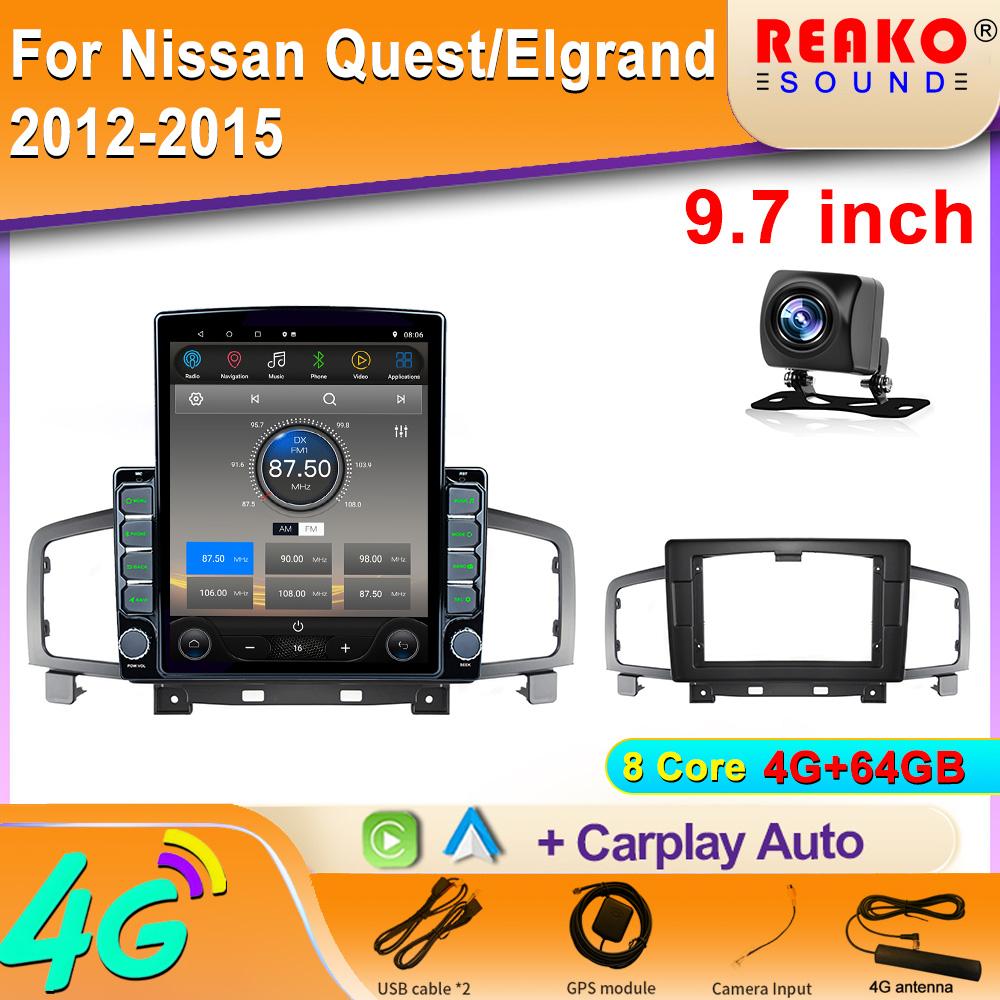 9,7-дюймовый вертикальный экран Tesla автомобильное радио для Nissan Quest Elgrand E52 2011-2016 GPS навигация мультимедийный плеер Carplay 2din