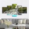 5 Panels Landscape Waterfall Posters and Prints Canvas Painting Wall Art Pictures Living Room Home Decor Lake Tree No Frame