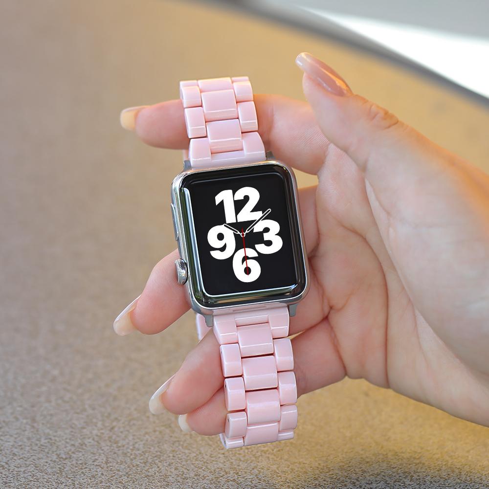 Смоляной ремешок для Apple Watch Ремешок 45 мм 44 мм 42 мм 40 мм 41 мм 45 мм Металлическая пряжка correa браслет iwatch серия 8 7 6 5 4 Ultra 49 мм