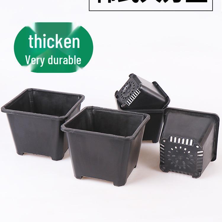 Утолщенный черно-белый квадратный горшок для бонсай и суккулентов