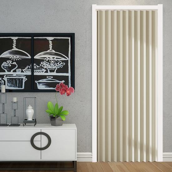 Магнитная дверная занавеска без перфорации, складная ветрозащитная плиссированная защита конфиденциальности, невидимая утолщенная занавеска для спальни, гостиной, дверной проем, подходит для