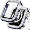 Стекло+Чехол Для Apple Watch корпус 40мм 44мм 45мм 41мм Аксессуары iWatch Алмаз+Защитное стекло Apple watch серия 3 5 6 SE 7 8