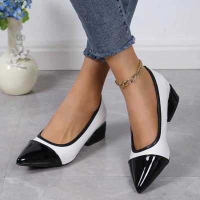 Женские туфли-лодочки весна-осень на квадратном каблуке с дышащим острым носком и нескользящей подошвой, модные туфли для работы и свадьбы, Zapatillas Mujer