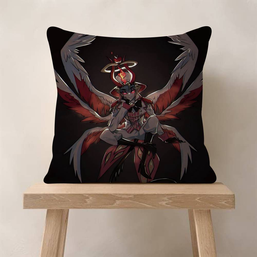 Anime H-Hazbin Hotel Lucifer Angel Pillow Cover Sofa Cushion Cover Home Room Decoration Children Gift