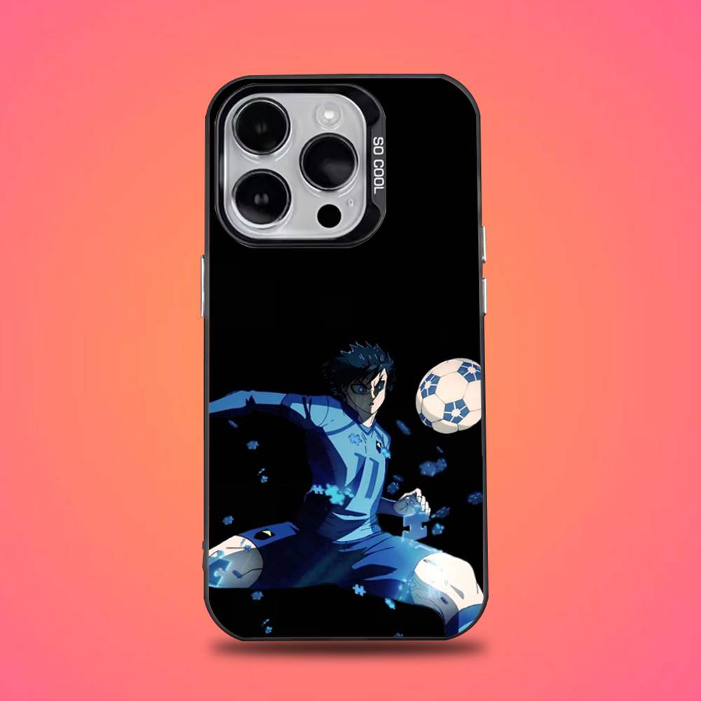 Чехол для телефона Аниме Blue Lock Для iPhone 16,15,14,13,12,11,Mini,Pro,E,SE4,XS,MAX Черный Матовый Конфетный Чехол