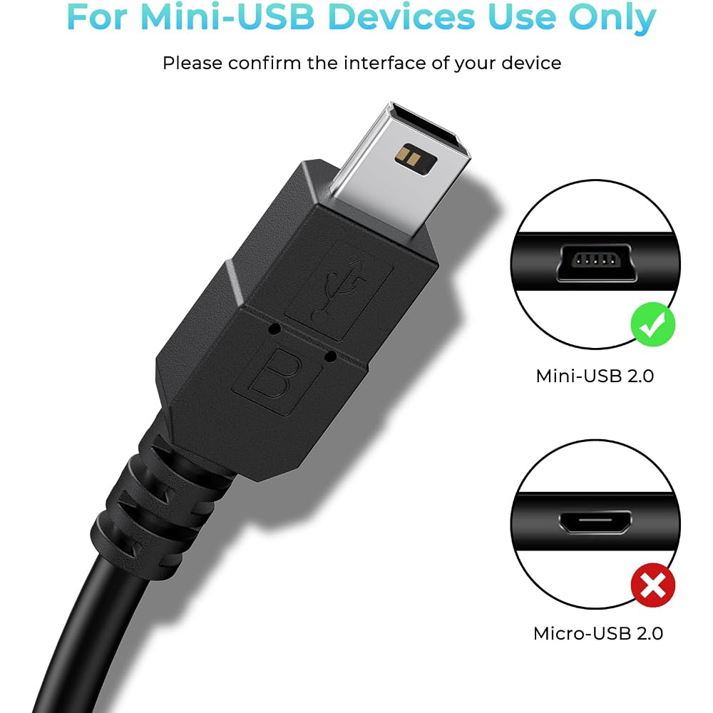 Amzpas 1.8M Charging Cable USB 2.0 Type A to Mini B Cable for PS3 Controller Charger, Mini USB Da...