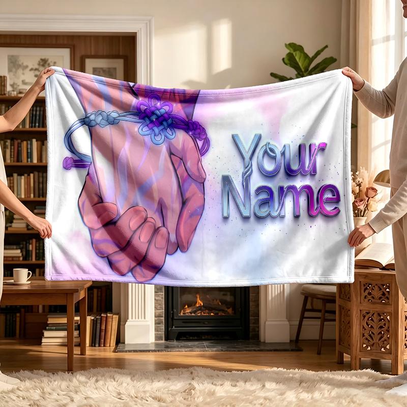 Rujinu (46) Personalized Name Blanket Soft Cozy Gift for Sofa Bed Couch Home Decoration