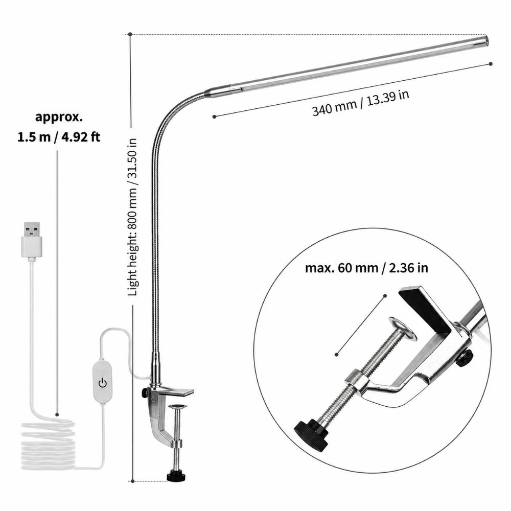 Adjustable LED Desk Lamp Dimmable Gooseneck Desk Lamp Eye Care LED Lamp Reading