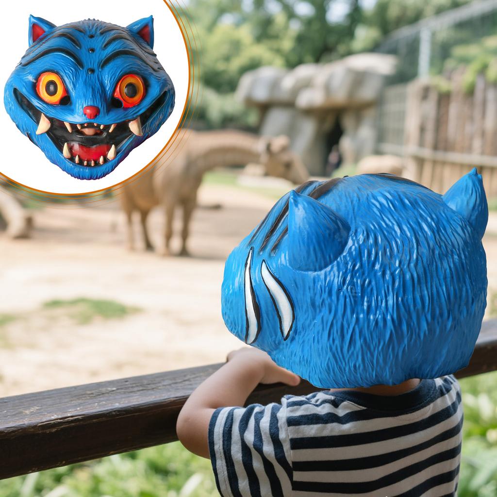 Blue Halloween Latex Mask Horror Latex Mask Masquerade Head Cover