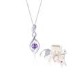 Necklace Popular February Amethyst Birthstone Necklace Silver Metal Hypoallergenic Necklace Flower Infinity Platinum Plated Necklace Birthday Day