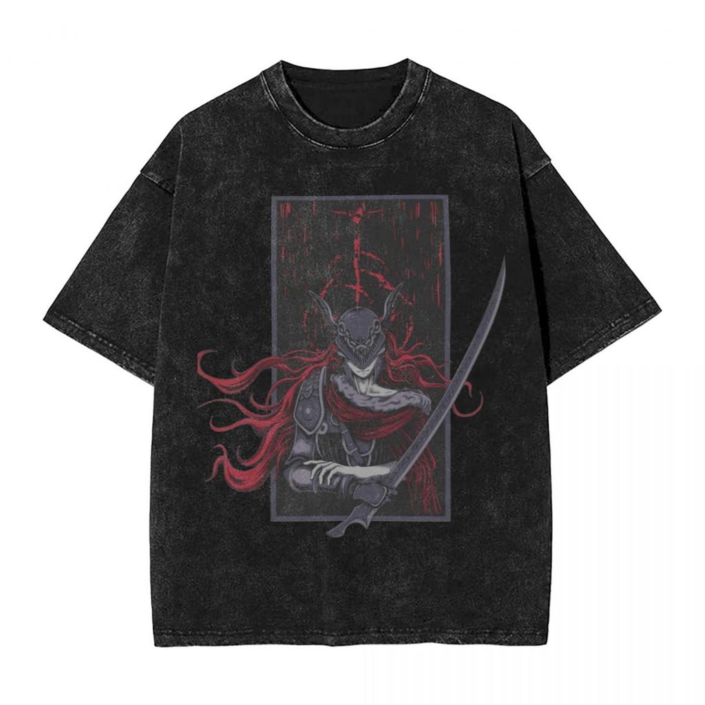 Винтажная потертая футболка Raya Lucaria Academy Хлопковая футболка E-Eldens Game R-Rings Leisure Tee Shirt Top