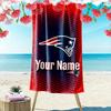 Name Custom New England Patriots Logo Print Beach Towel, Large Soft Quick Dry Towel for Beach Camping Swimming
