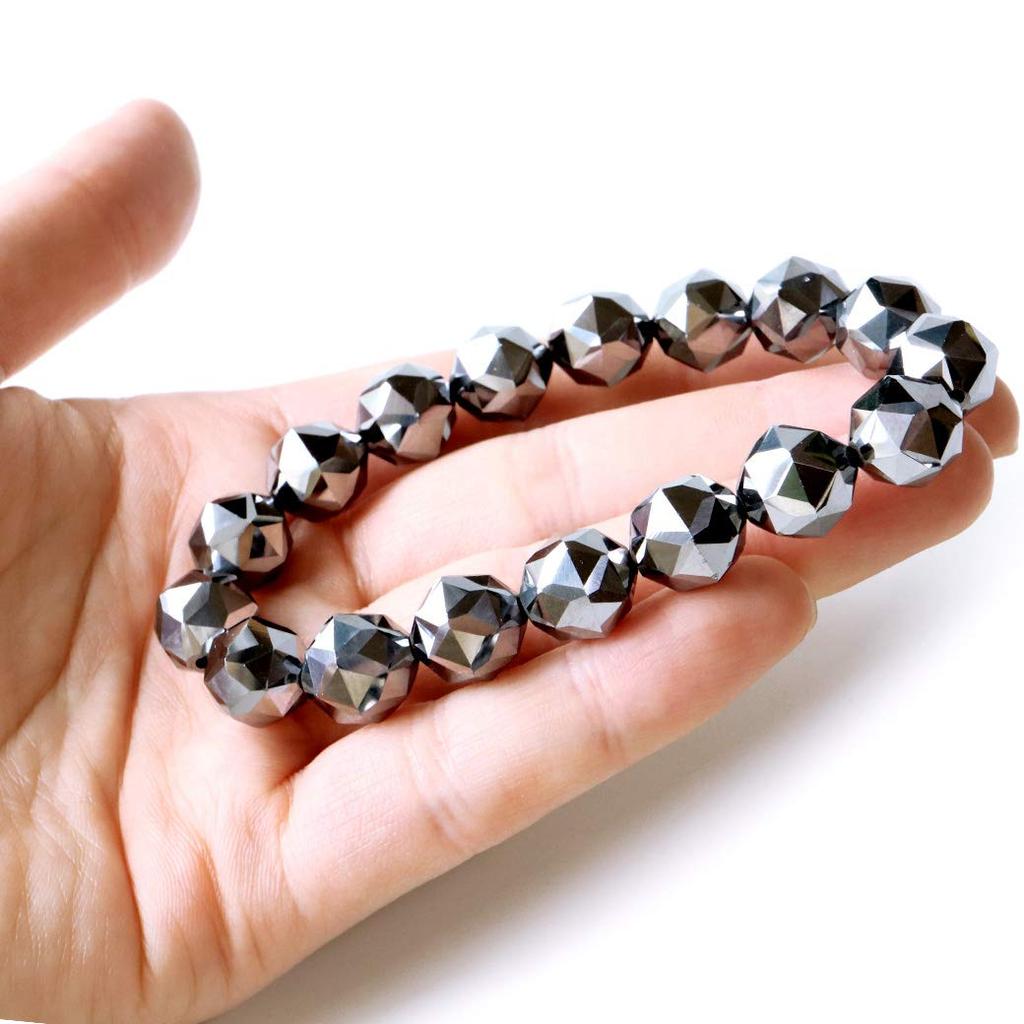 [GOLD STONE] High-Purity Terahertz Ore Star Cut Bracelet, 12mm, 99.9999% Purity, Inner Diameter: Approx. 18cm