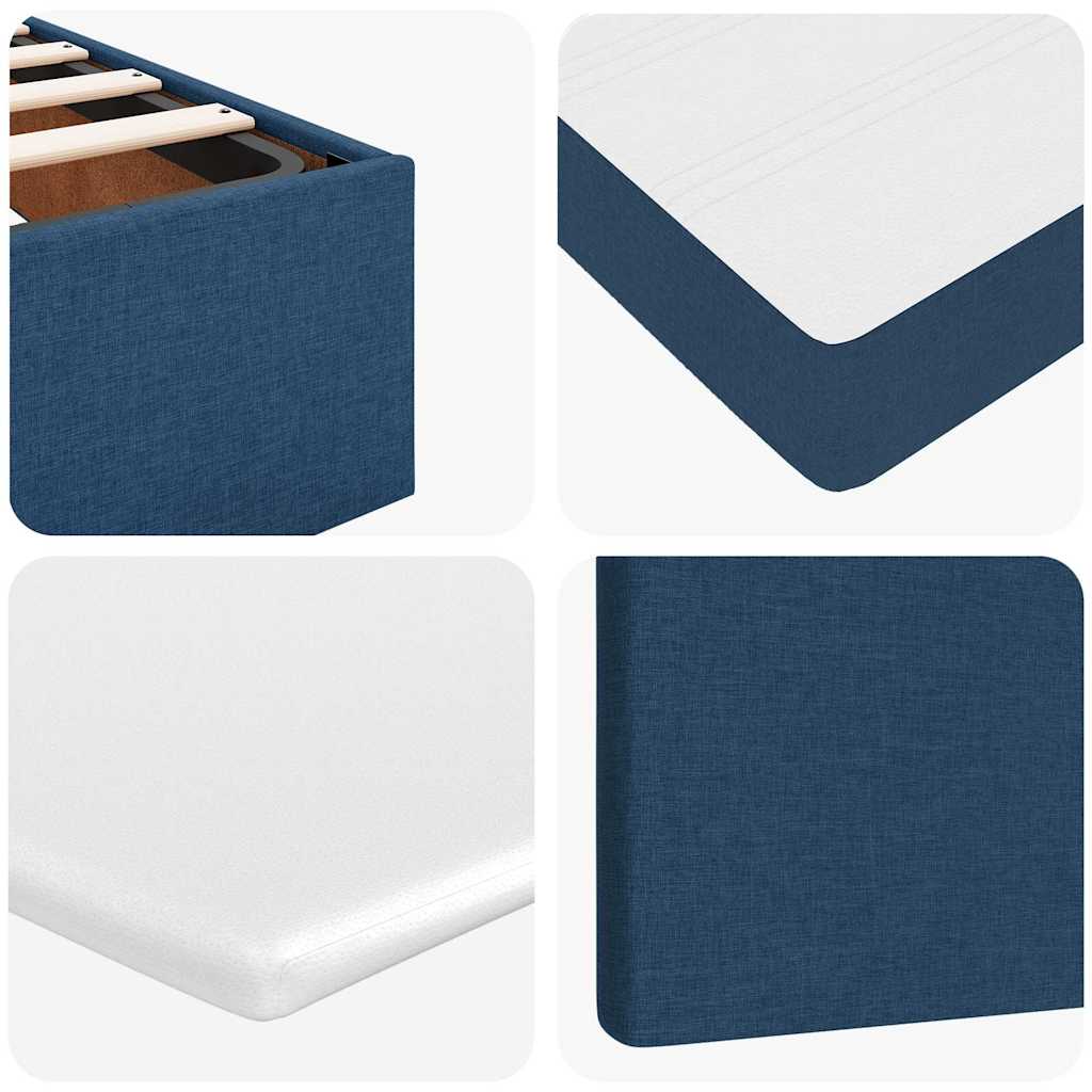 Ottoman Bed with Mattress & LEDs Blue 90x190 cm Fabric