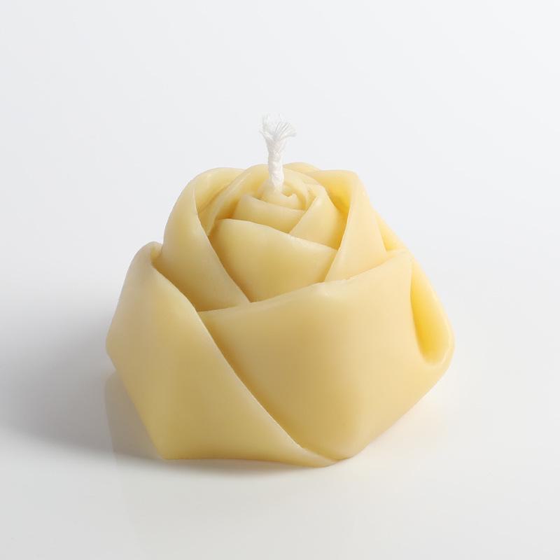 Handmade Rose Column Aromatherapy Candle - Carved, Smokeless, Fragrant, Decorative Ornament and Gift.