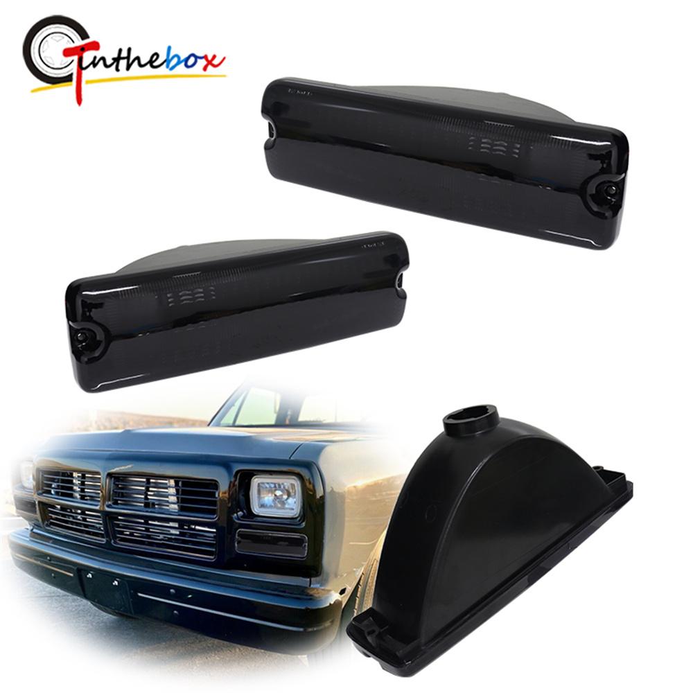 Car Front Bumper Parking Light Housing Shells For Dodge D150 D250 D350 W150 W250 W350 Ramcharger 1991 1992 1993 No Bulb