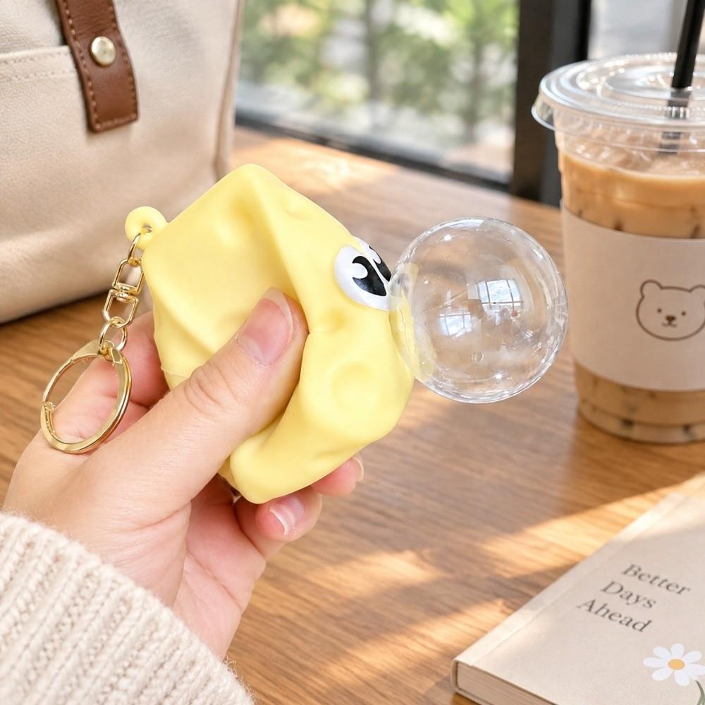 Funny Bubble Squeeze Keychain Dessert Shape Bag Pendant Ornaments Food Key Chain Toy Gift