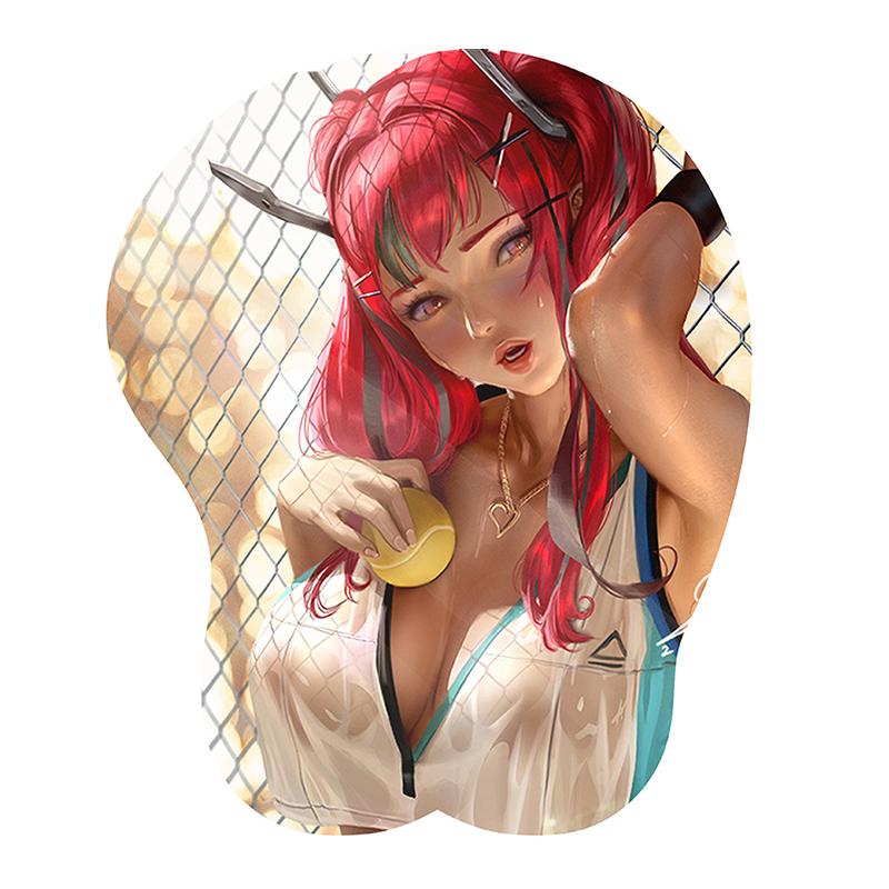 Креативный 3d силиконовый коврик для мыши, анимация, сексуальная грудь, силиконовый коврик для рук для рук, поддержка запястья