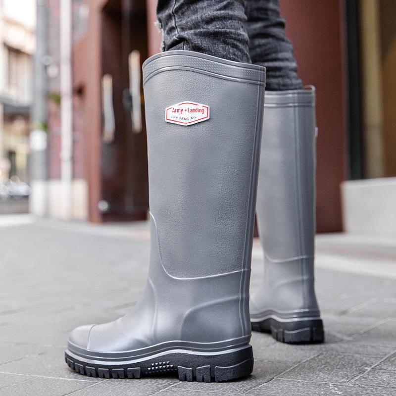 Men's 45CM High Work Rain Boots: Durable, Non-Slip, Waterproof, Thick-Soled for Construction