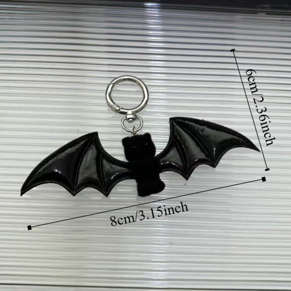 Cute Flocking Bear Doll Keychain Pile Coating Bag Pendant Fashion Bat Bear Keyring Backpack Decor