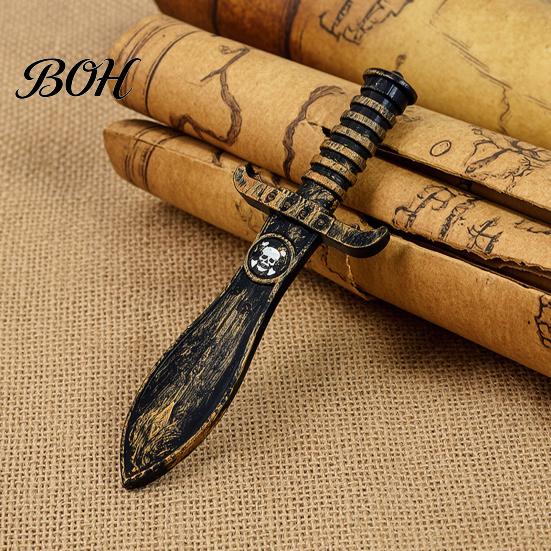 Lightweight Safe Toy Halloween Plastic Fake Knife, Retro Pirate Weapon Prop, Simulation Texture Prop Cosplay Costume for Party, Stage Performance
