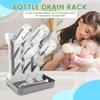 Baby Bottle Dry Rack Baby Bottle Drain Drying Rack Blue Pink Baby Bottle Cleaning Dryer Drainer Space-Saving Storage Drying Rack