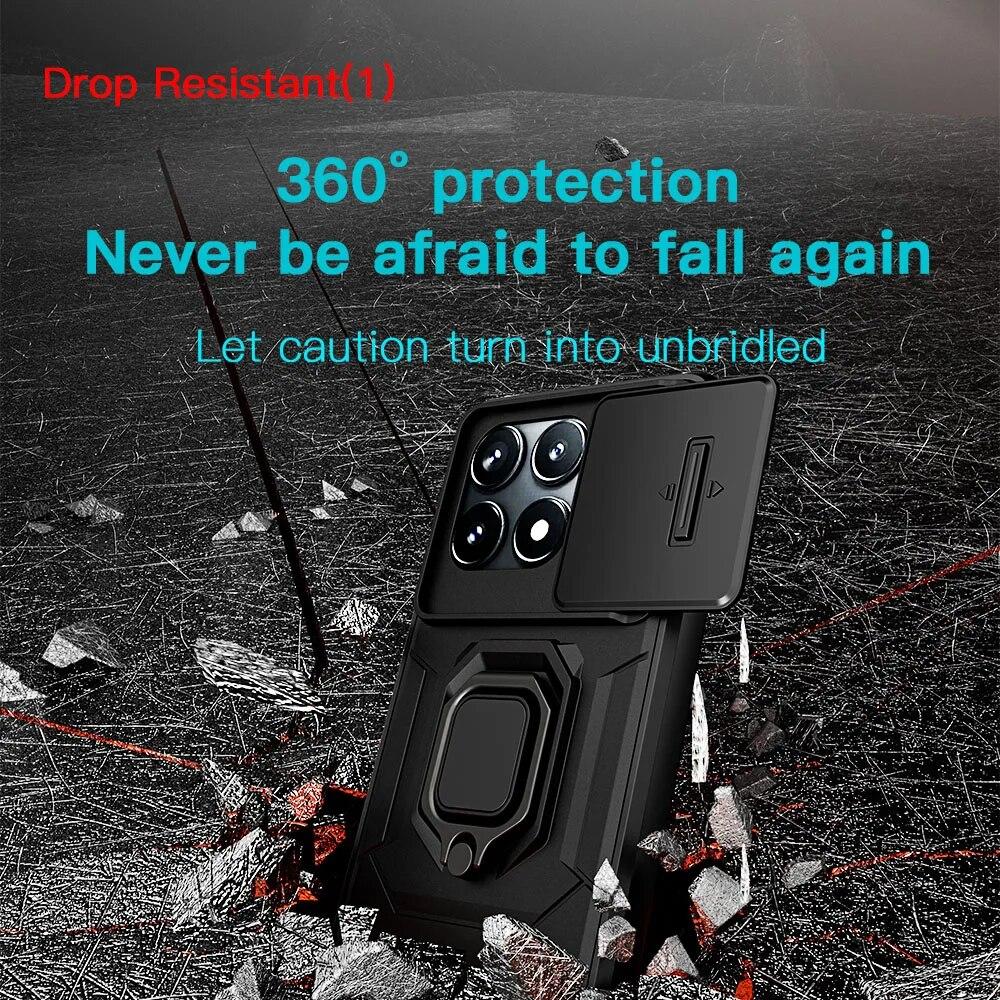 KEYSION Противоударный защитный чехол для Xiaomi POCO X6 Pro, защитное кольцо для объектива камеры, подставка, задняя крышка для телефона POCO X5 Pro 5G