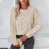 Solid Color Twist Knot Pullover Women's Sweater Autumn And Winter New Retro Loose Long-sleeved Sweater