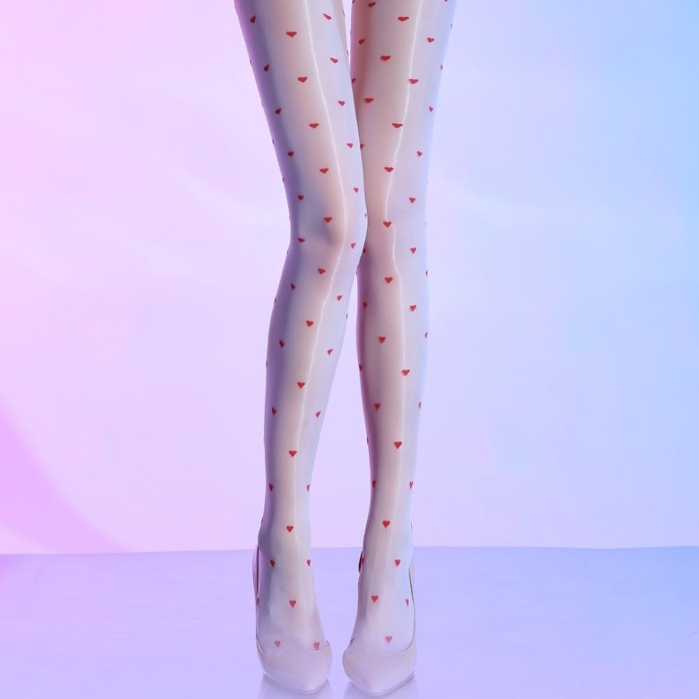 Эластичные 5D Колготки с Открытой Промежностью Прозрачные В Горошек Сердечко Шелковые Чулки Носки в Ромбик Ночной Клуб