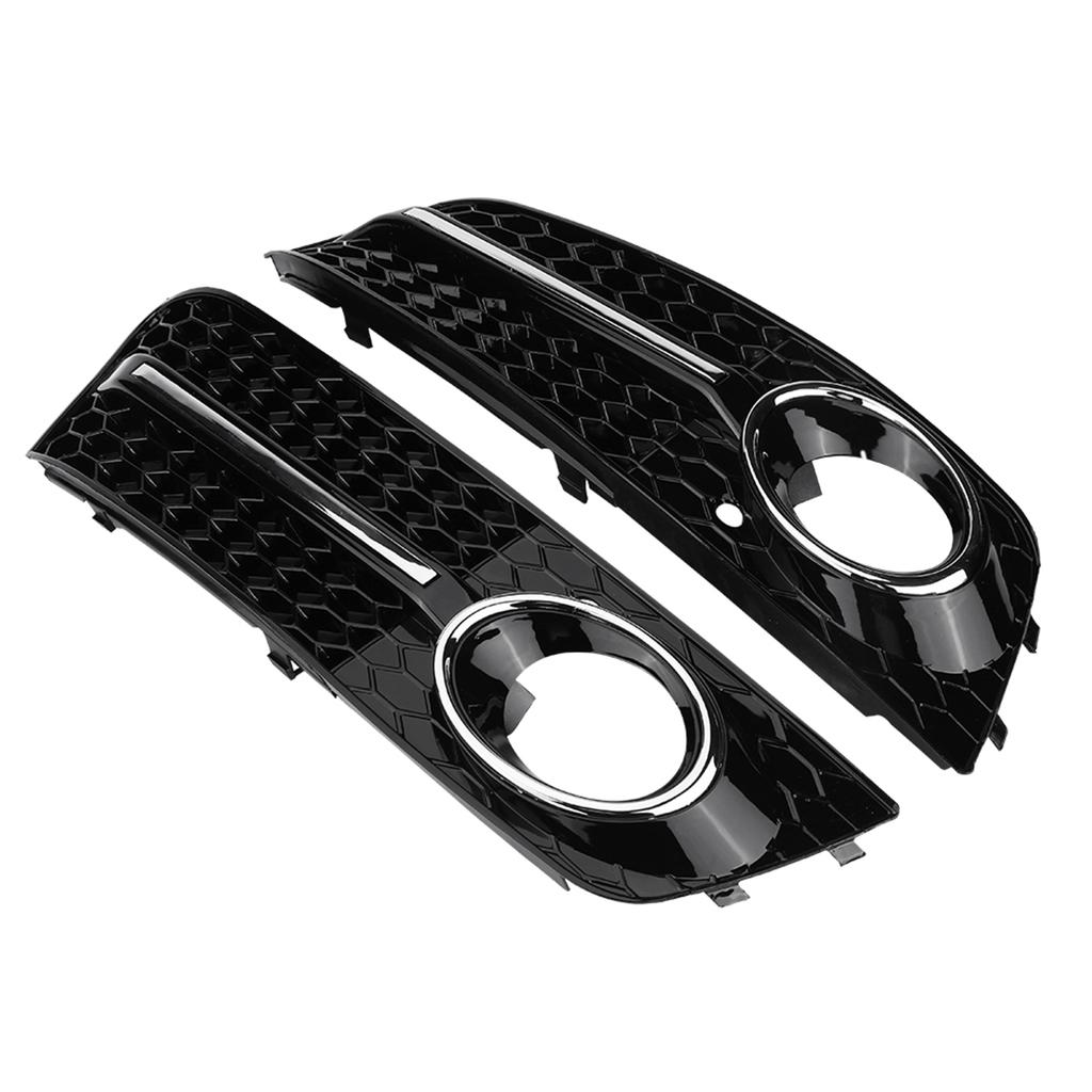 Chrome Glossy Fog Light Cover Grills Front Grille Fit for A4 S4 B8 09‑12