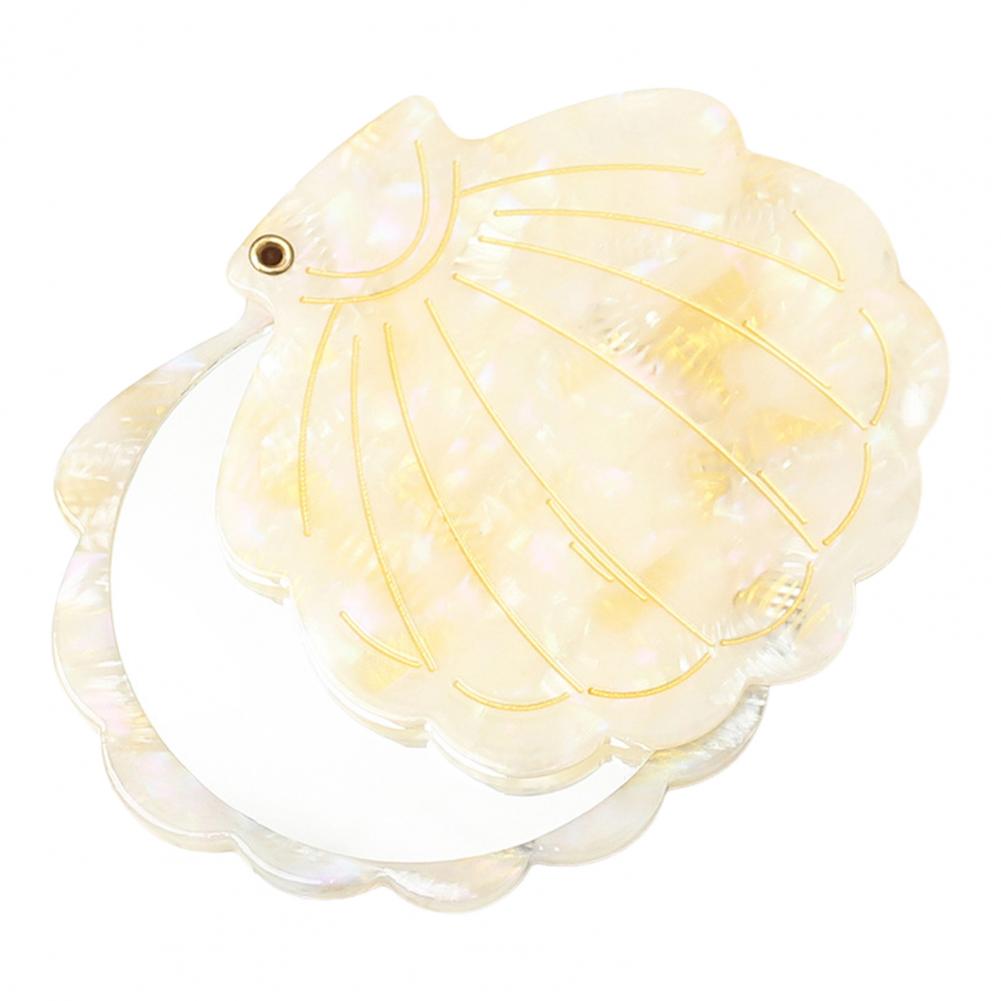 Зеркало для макияжа 7,5 см Ракушка Портативное Дорожное Складное зеркало из уксусного эфира Косметическое зеркало для женщин и девочек Ручное