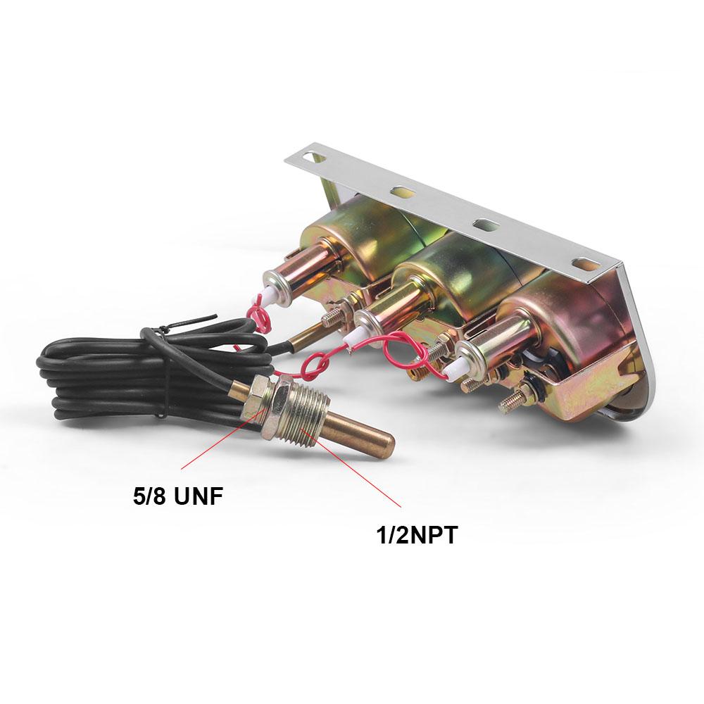 LODENQC 2" 52MM 3 In 1 AMP meter Oil pressure Water temp gauge Chrome Universal Triple gauge Kit Car Meter LC101015